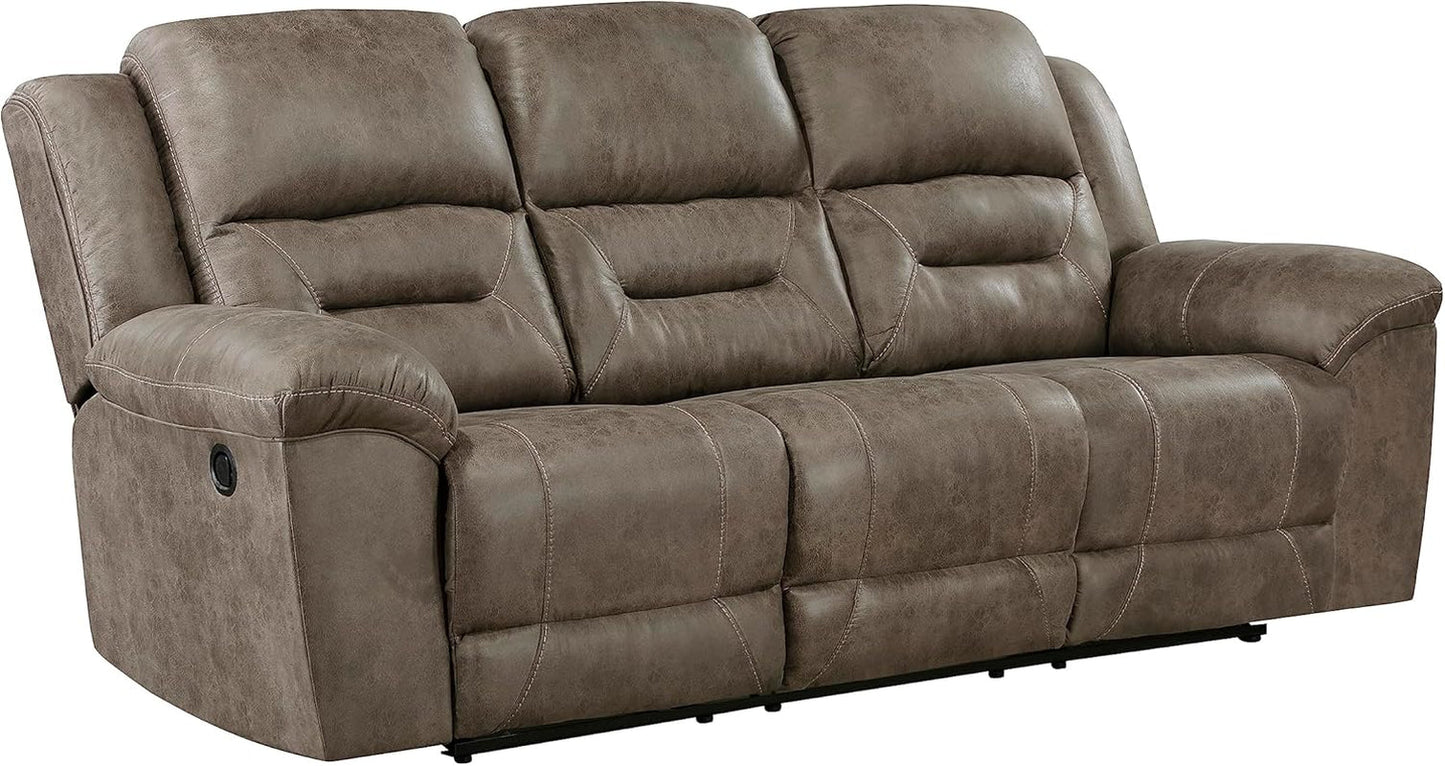 Reclining Living Room Set, Wall Hugger Manual Reclining Sofas, Couches for Living Room, Home Theater Seating, Includes Dual Reclining Sofa and Loveseat, 2-Piece Set, Brown-4