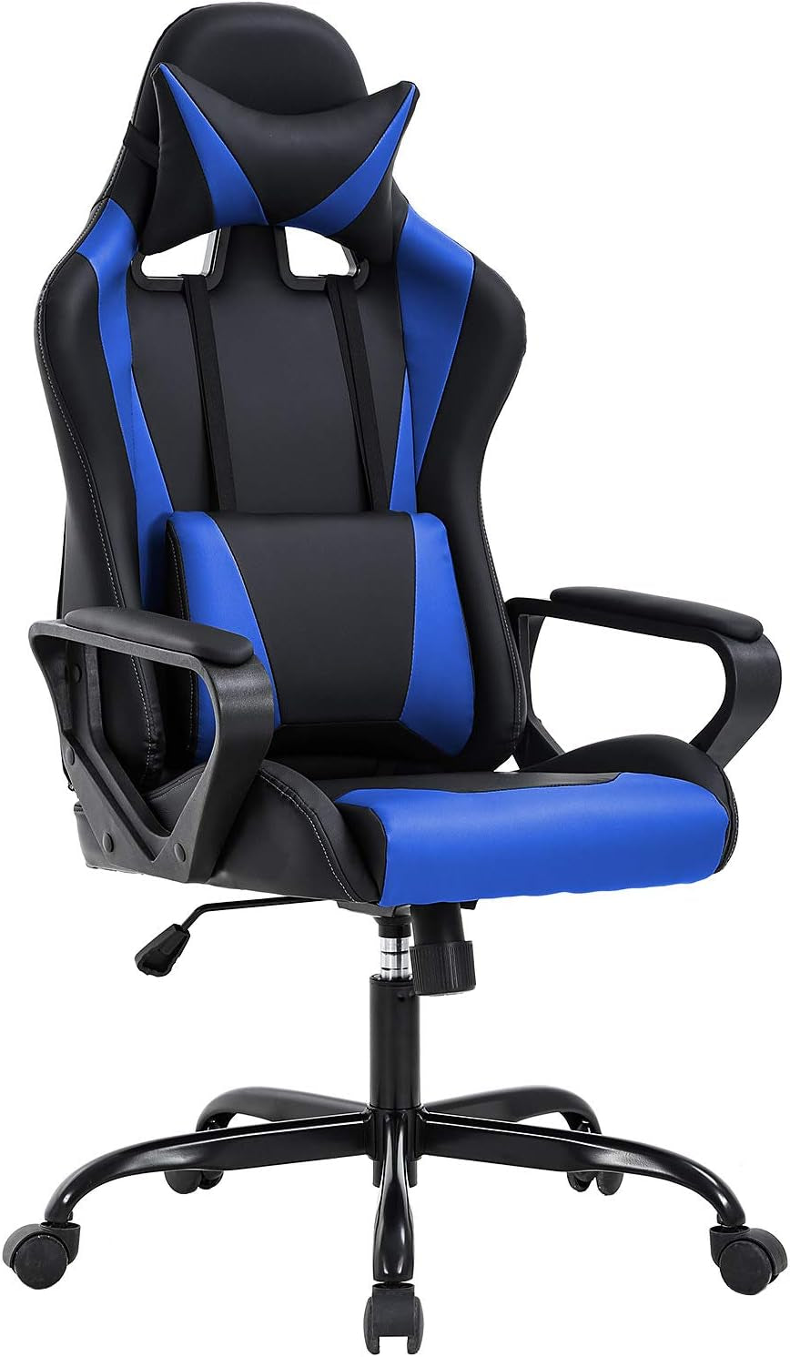 High-Back Gaming Chair PC Office Chair Computer Racing Chair PU Desk Task Chair Ergonomic Executive Swivel Rolling Chair with Lumbar Support for Back Pain Women, Men,Blue-0
