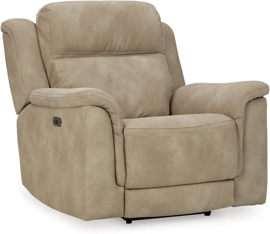 Next-Gen Durapella Power Recliner with Adjustable Headrest, Beige-0