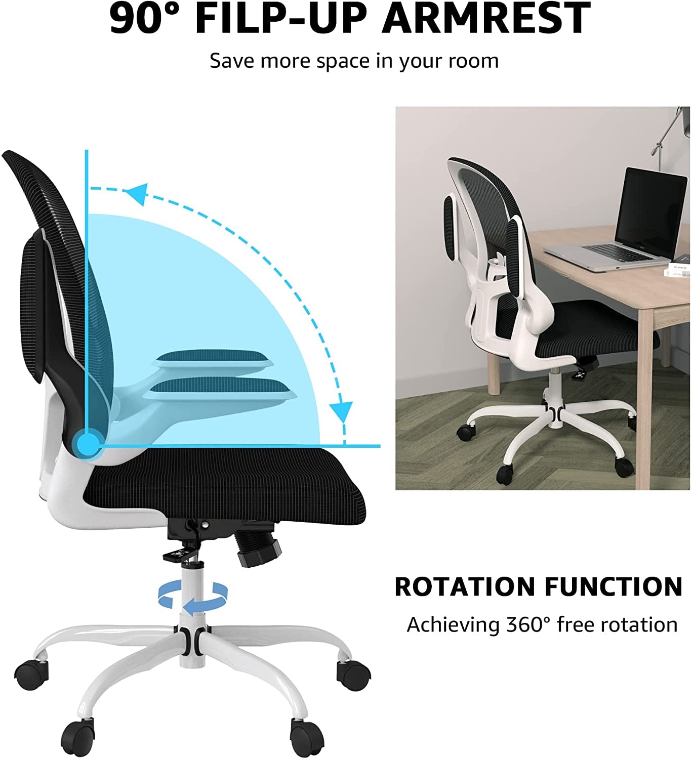 Breathable Mesh Swivel Chair with Lumbar Support-1