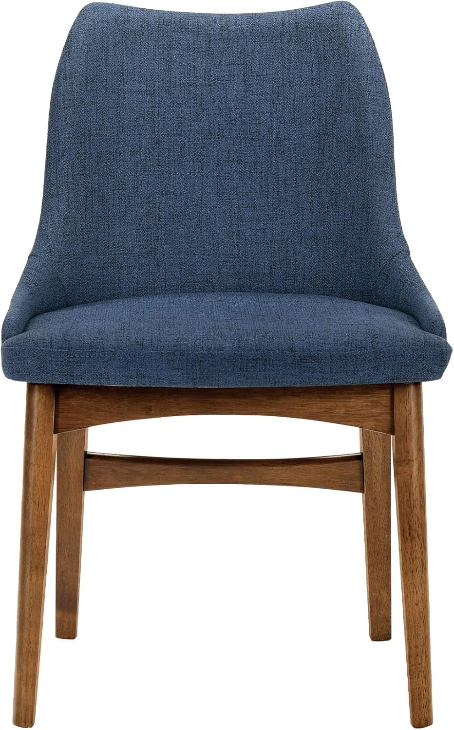Azalea Blue Fabric and Walnut Wood Dining Side Chairs - Set of 2-3