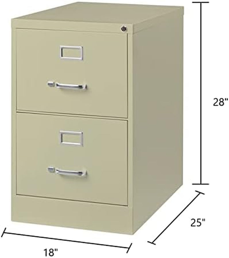 Beige 2 Drawer Locking Metal File Cabinet-2