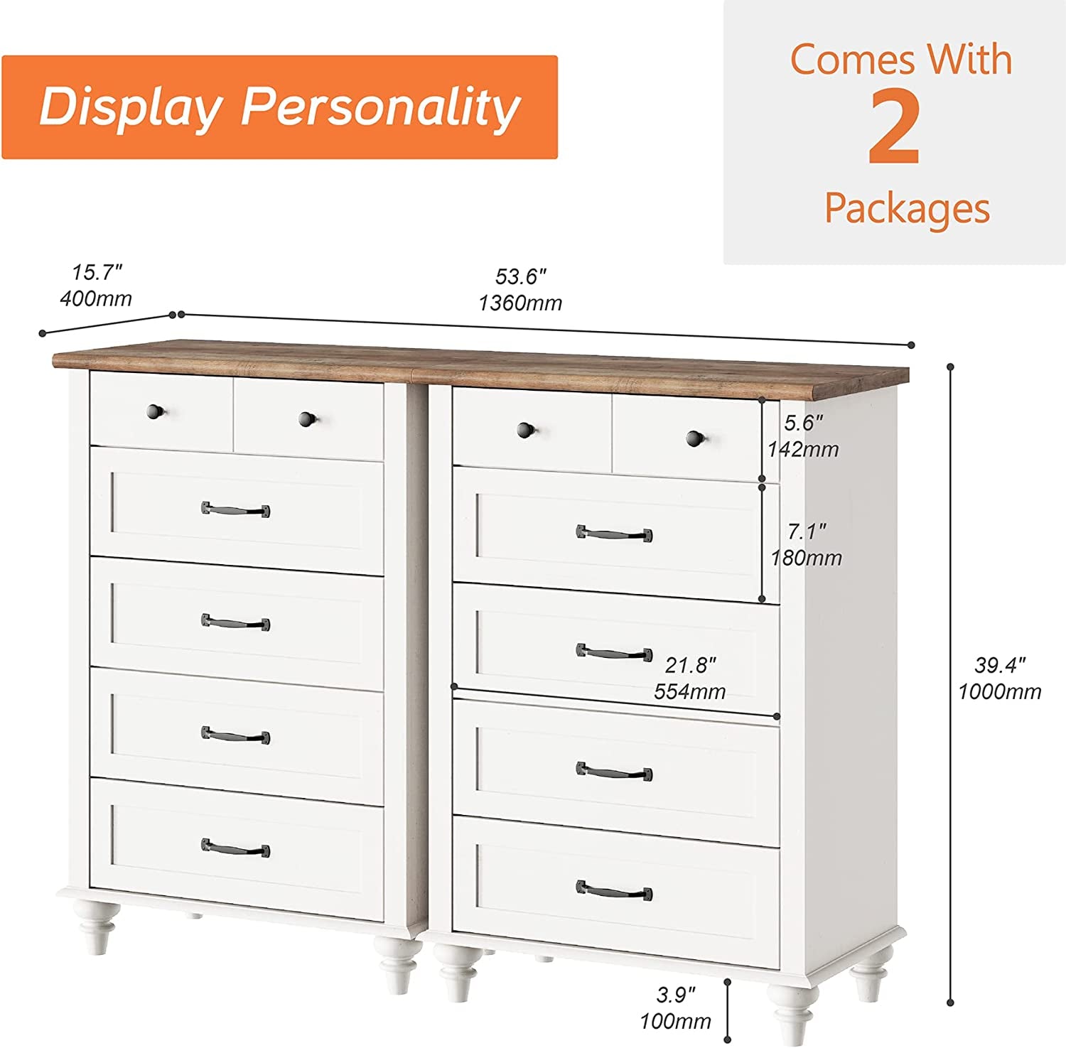Mid Century 10 Drawer Dresser and TV Stand-2