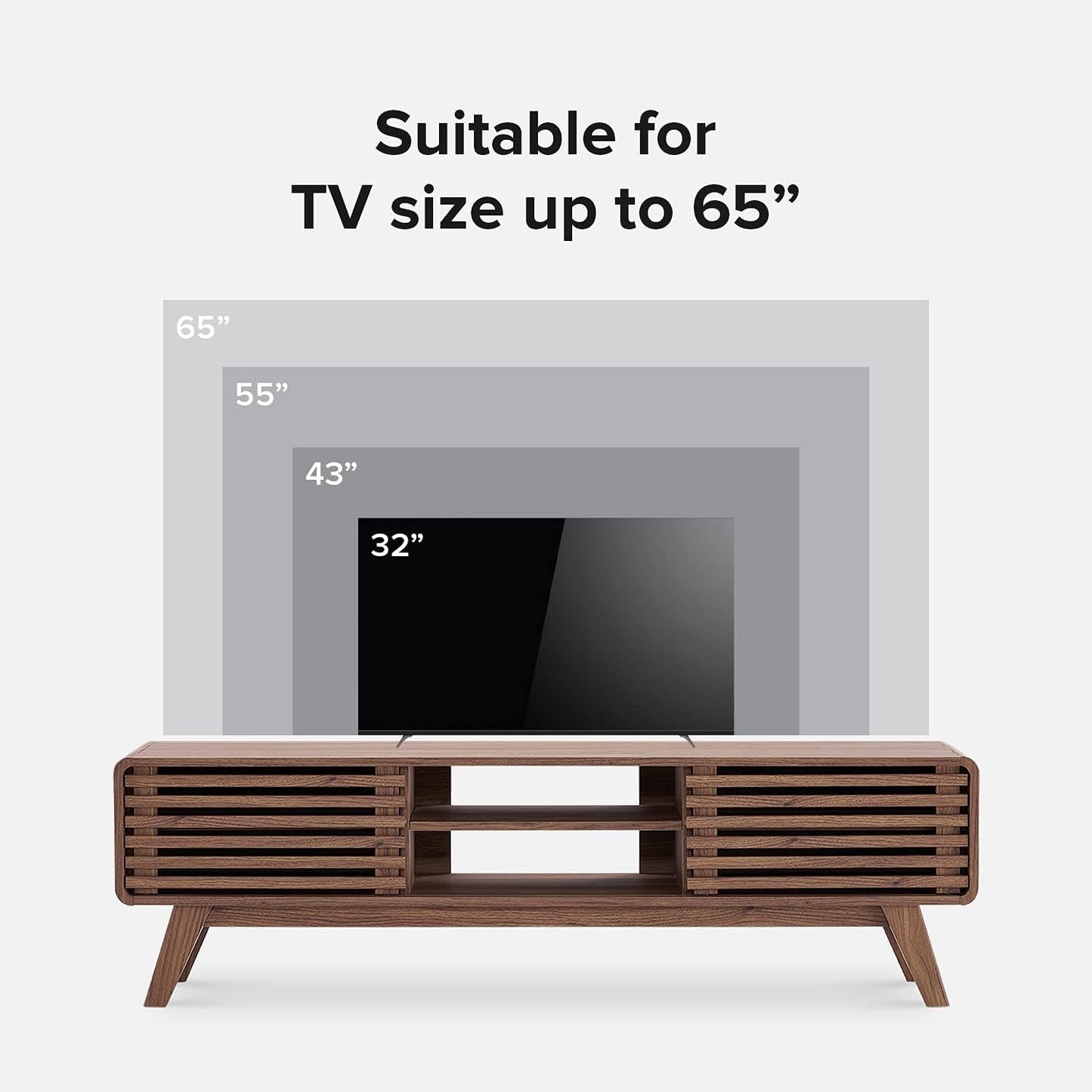 59" Walnut Mid Century Modern TV Stand-2