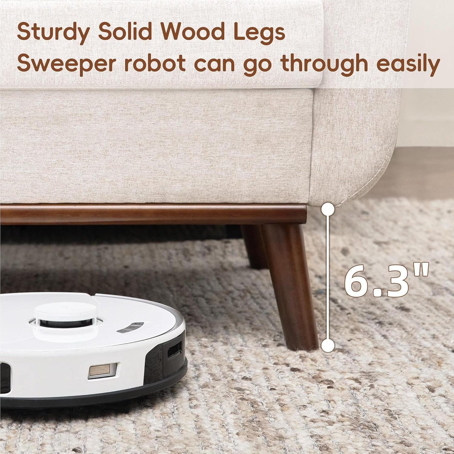 Oatmeal Mid-Century Loveseat Button-Tufted, Modern Style-4