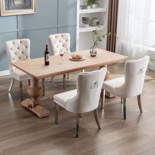 Velvet Dining Chairs Set of 4-0