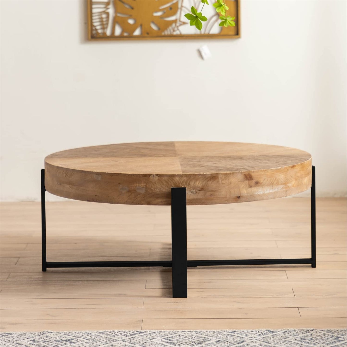 Retro Splicing Circular Coffee Table-0