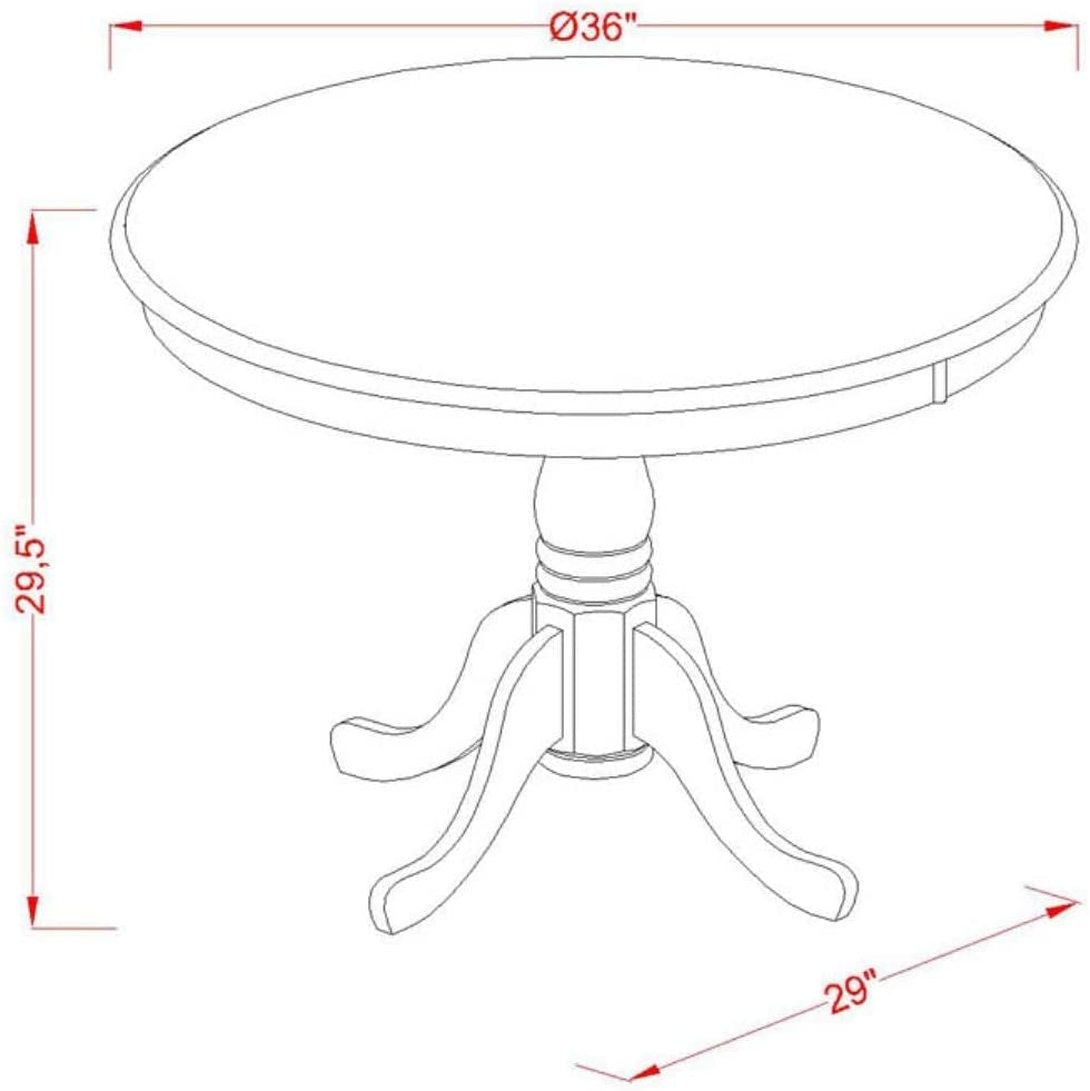 Wooden round Dining Table with Linen White Finish-2