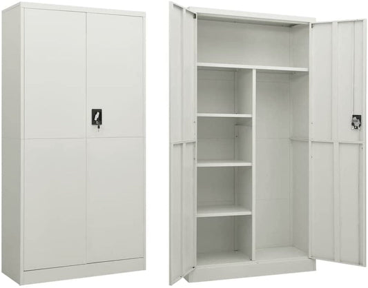 Rustic White Buffet Sideboard with 4 Doors-0