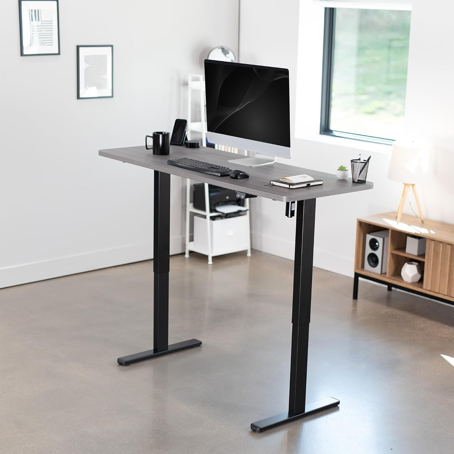 60 Inch Gray Electric Stand Up Desk-0