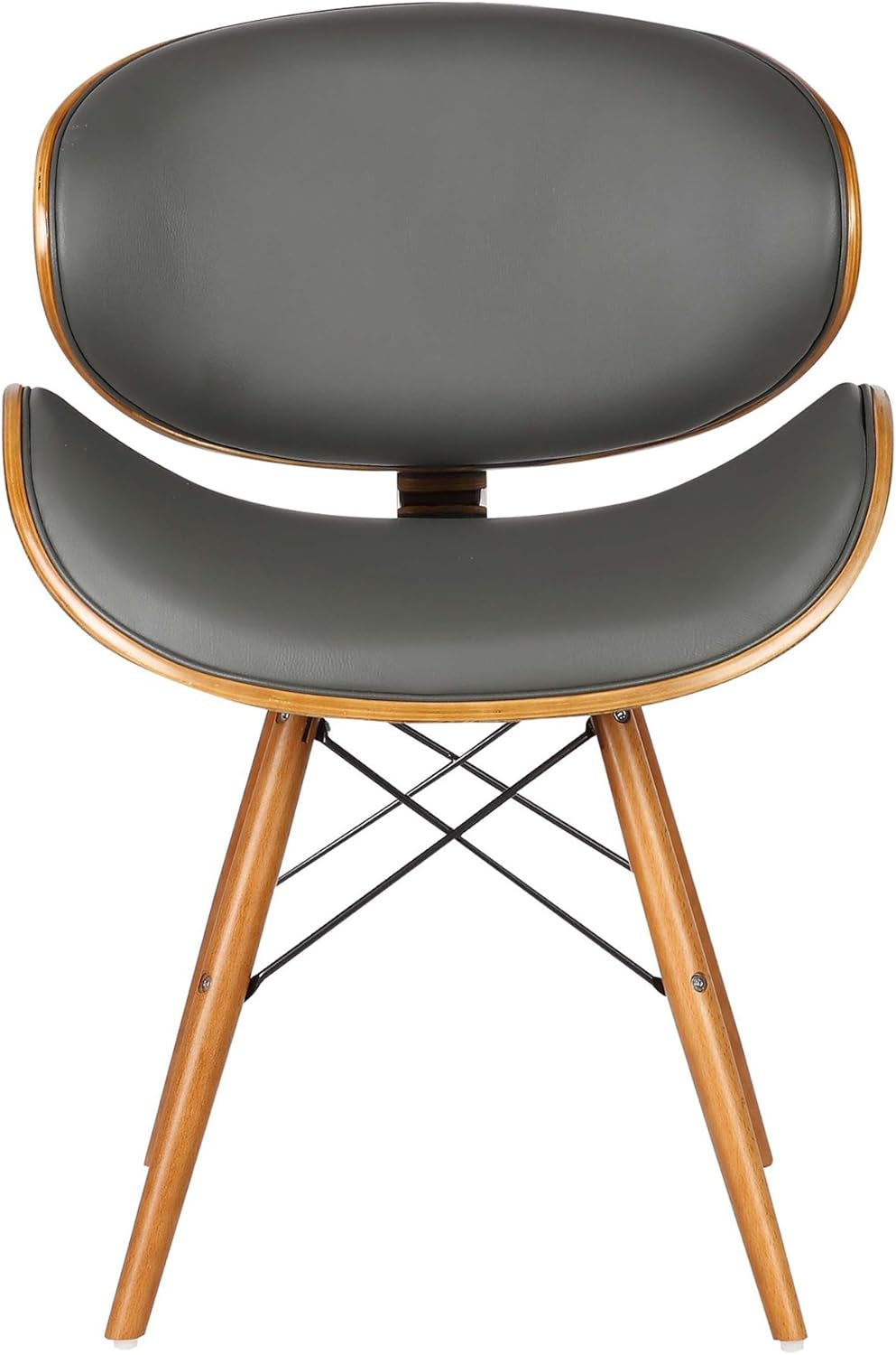 Cassie Dining Chair in Grey Faux Leather and Walnut Wood Finish, Gray/Walnut Finish, 20D X 21W X 31H In-3