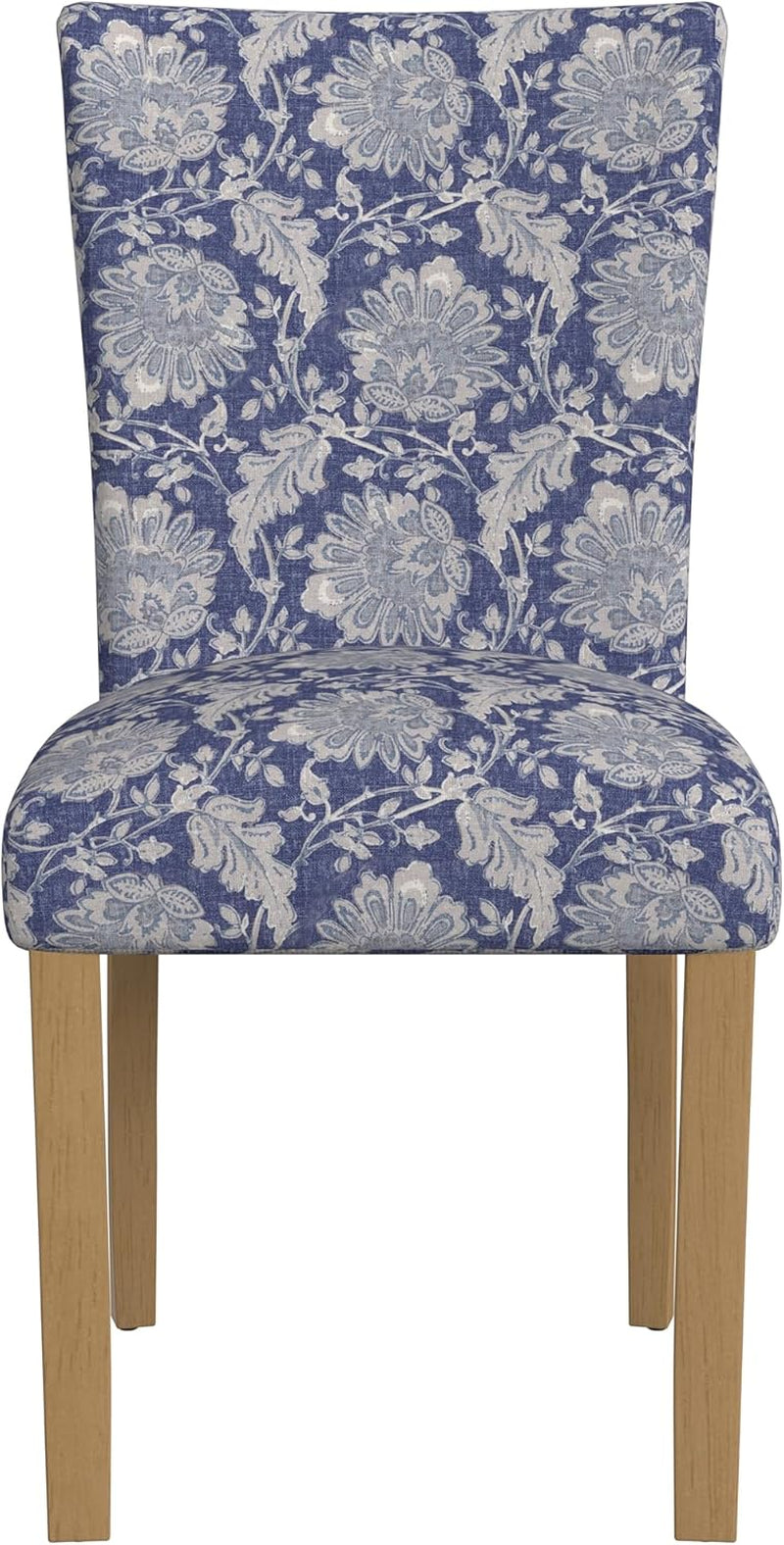 Classic Parsons Upholstered Dining Chairs, Pack of 2, Blue Floral Print-3