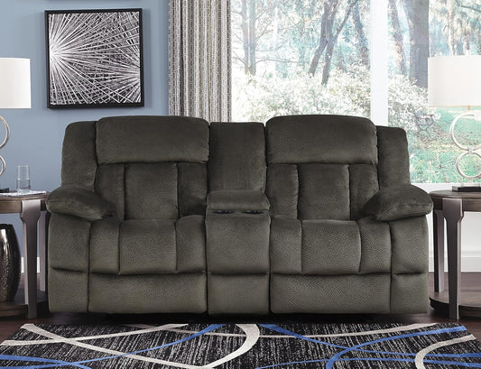 Reclining Living Room Set, Manual Reclining Sofas, Couches for Living Room, Includes Reclining Sofa and Dual Glider Recliner Loveseat, 2-Piece Set, Chocolate-1