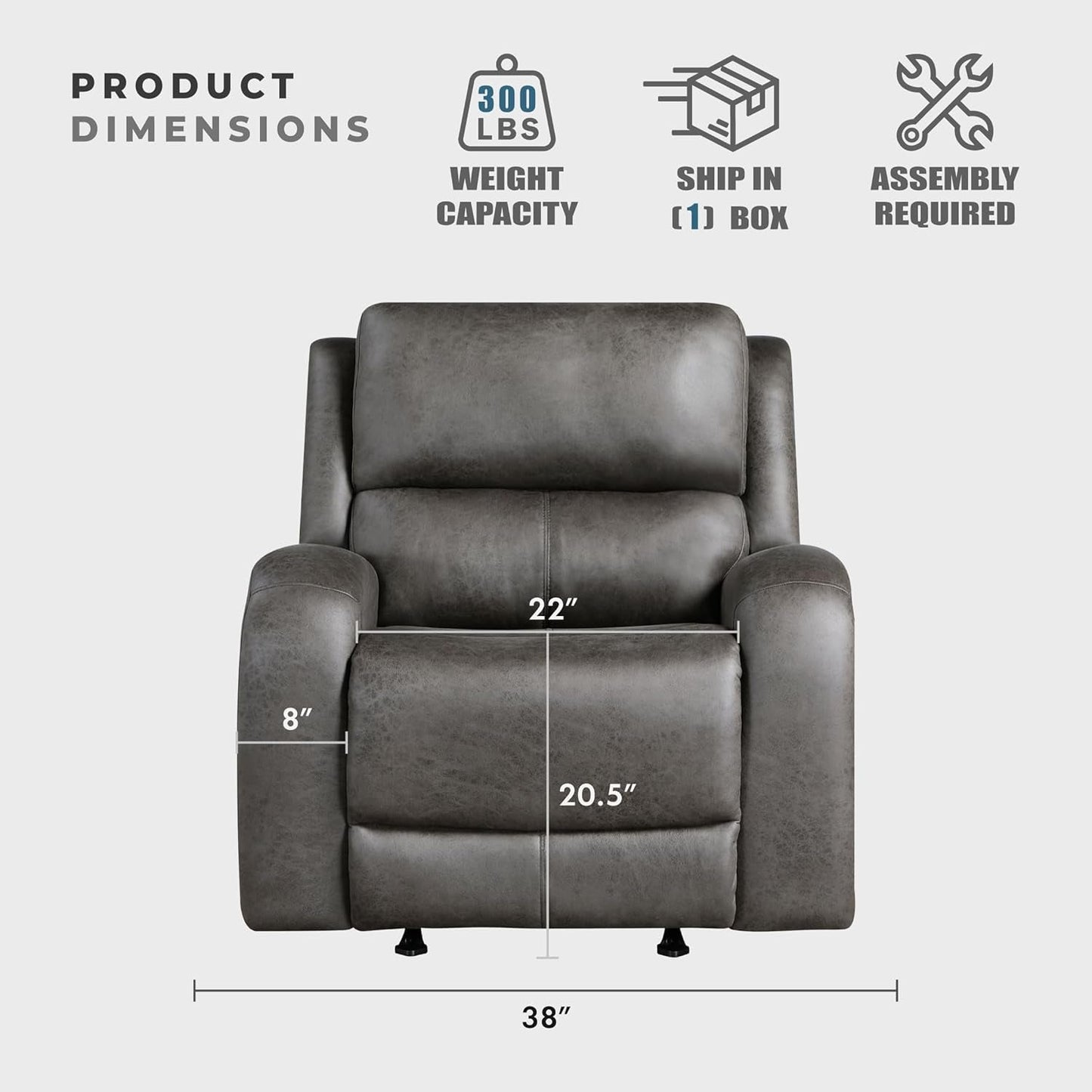 Rocker Recliner Chair for Living Room and Nursery-3