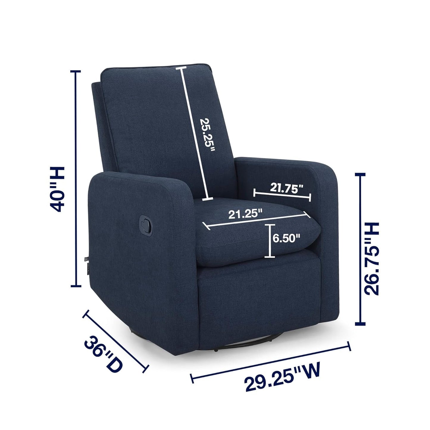 GAP Babygap Cloud Recliner with Livesmart Evolve - Sustainable Performance Fabric, Sailor-2