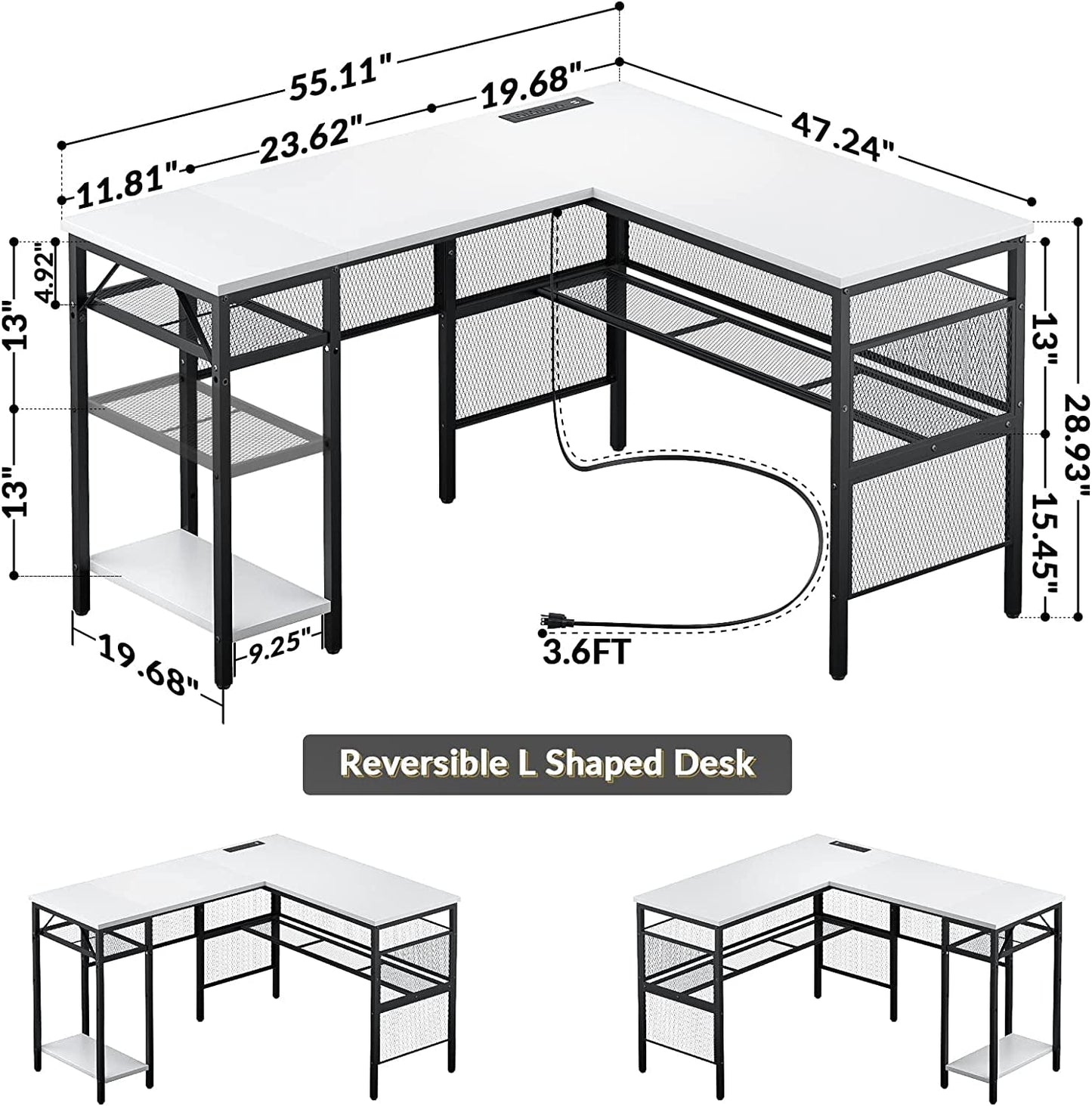 Modern L-Shaped Desk with Power & Storage-2