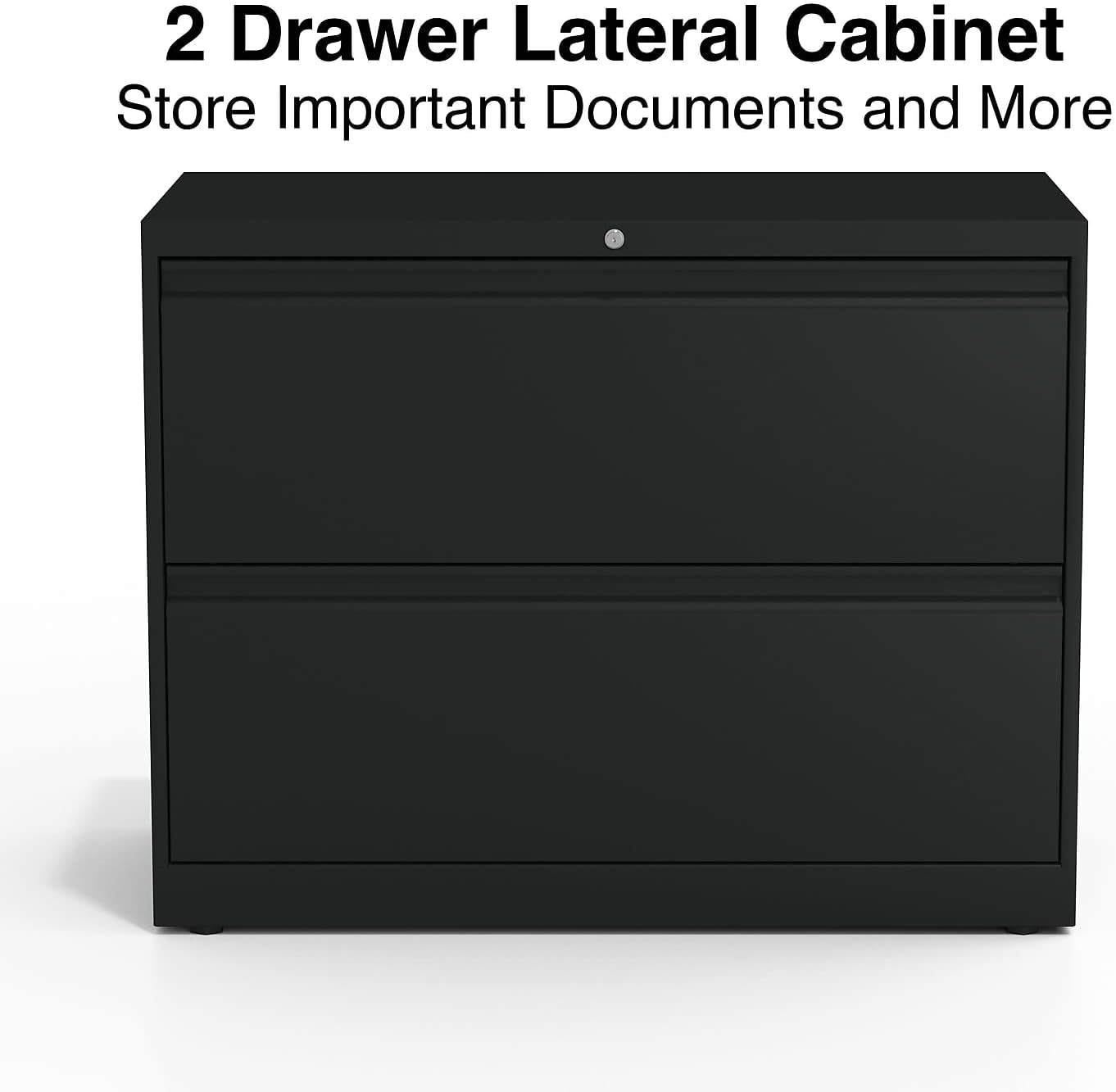 870395 Branded Commercial 36-Inch Wide 2-Drawer Lateral File Cabinet Black-3