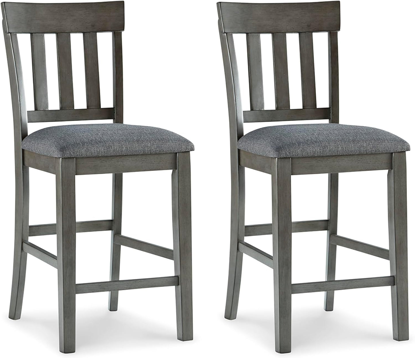 Hallanden Modern Farmhouse 25.75" Counter Height Upholstered Barstool, Set of 2, Dark Gray-0