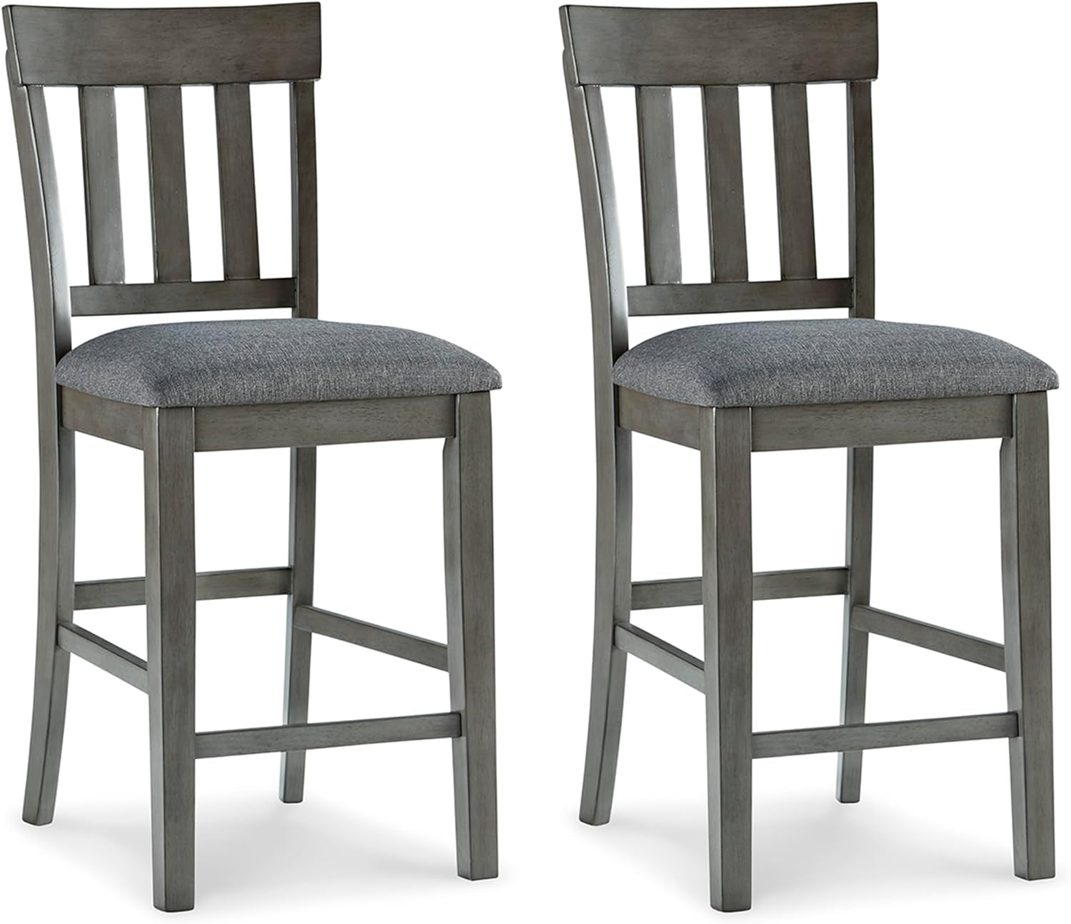 Hallanden Modern Farmhouse 25.75" Counter Height Upholstered Barstool, Set of 2, Dark Gray-0