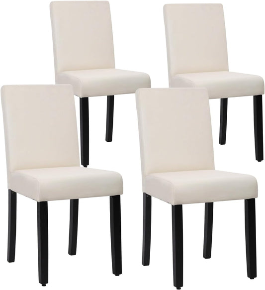 Dining Chairs Set of 4,Dining Room Chairs Elegant Design Modern Fabric Upholstered Dining Chairs,Beige-0