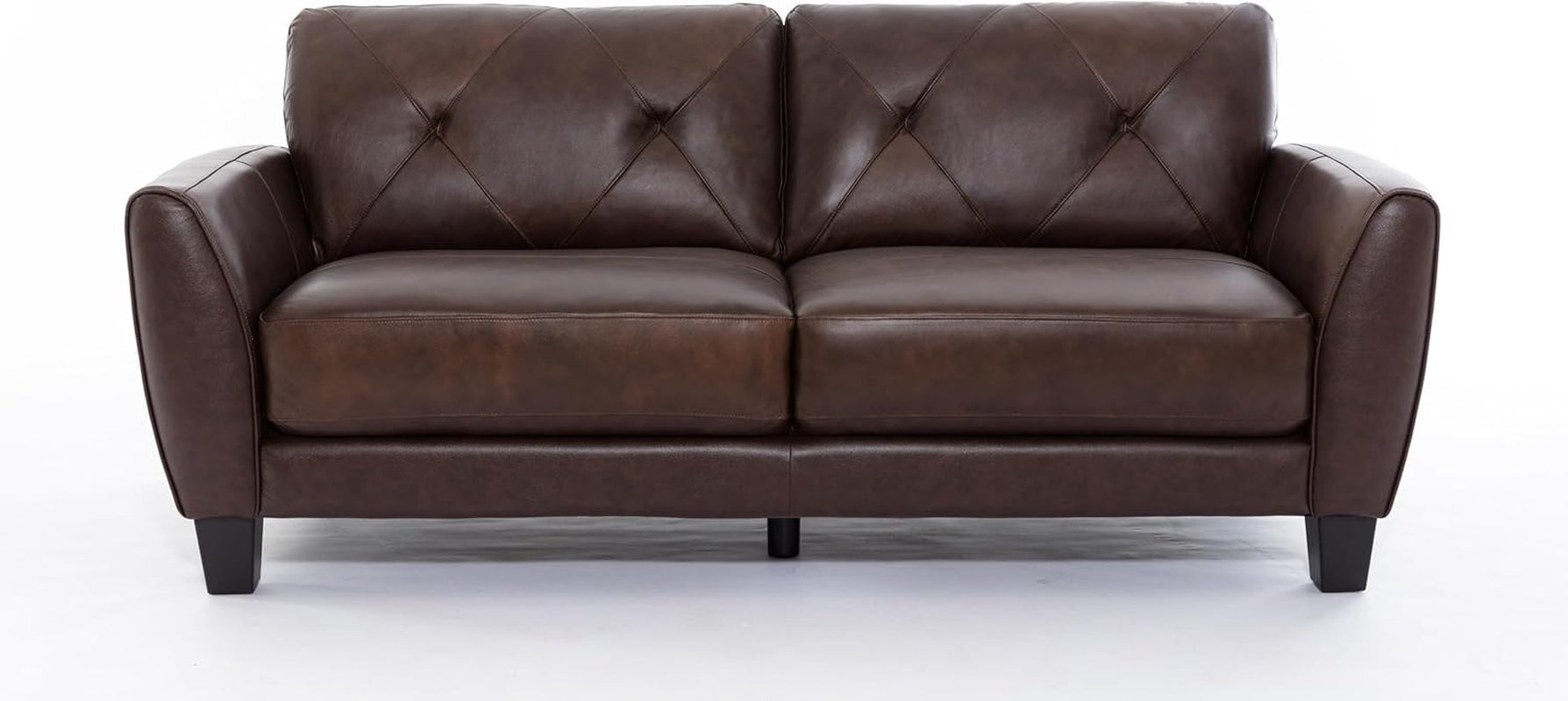 2 Pieces Amarican Living Room Sofa Sets Include Loveseat Sofa and 3 Seaters Couch,Genuine Leather Upholstered Tufted Sectional Sofa&Couch for Home Office Apartment, 82"/62"-4