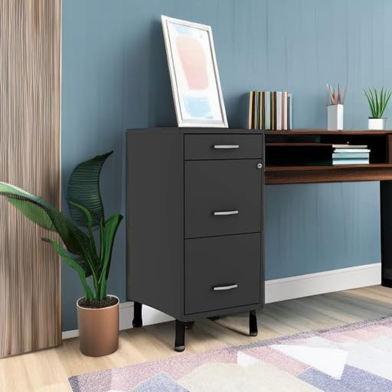 Locking 3-Drawer Steel File Cabinet-0