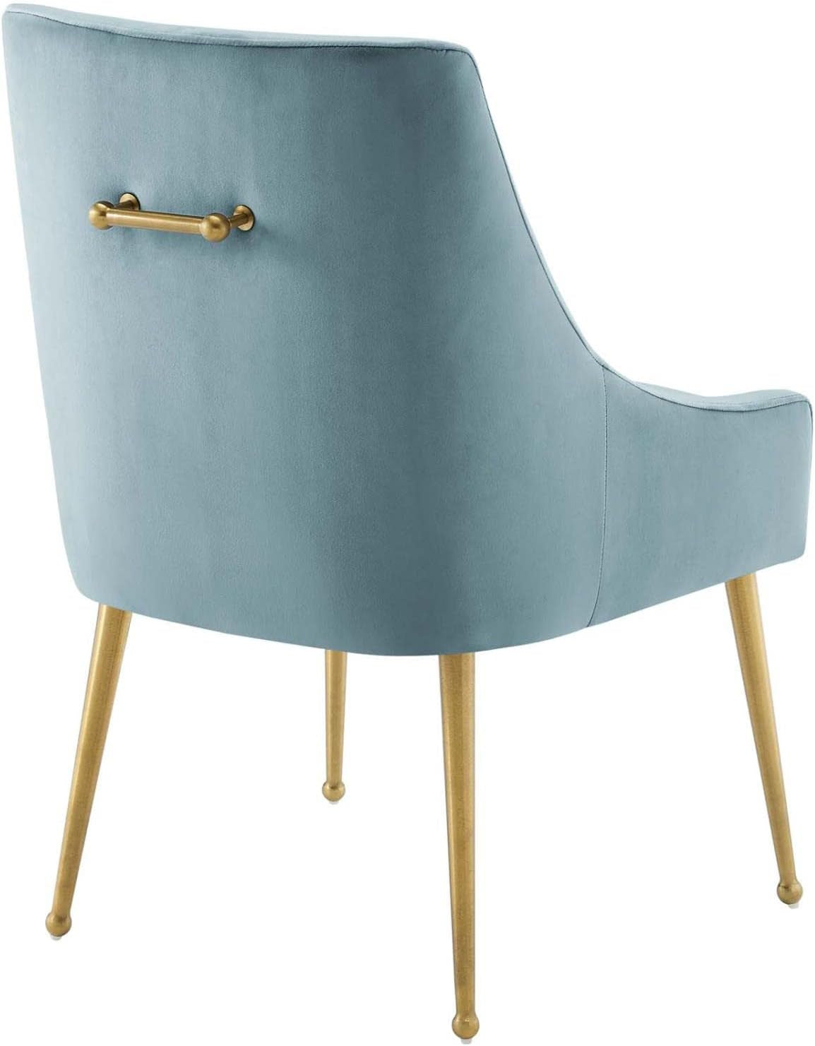 Discern Upholstered Performance Velvet Dining Chair, Light Blue-3
