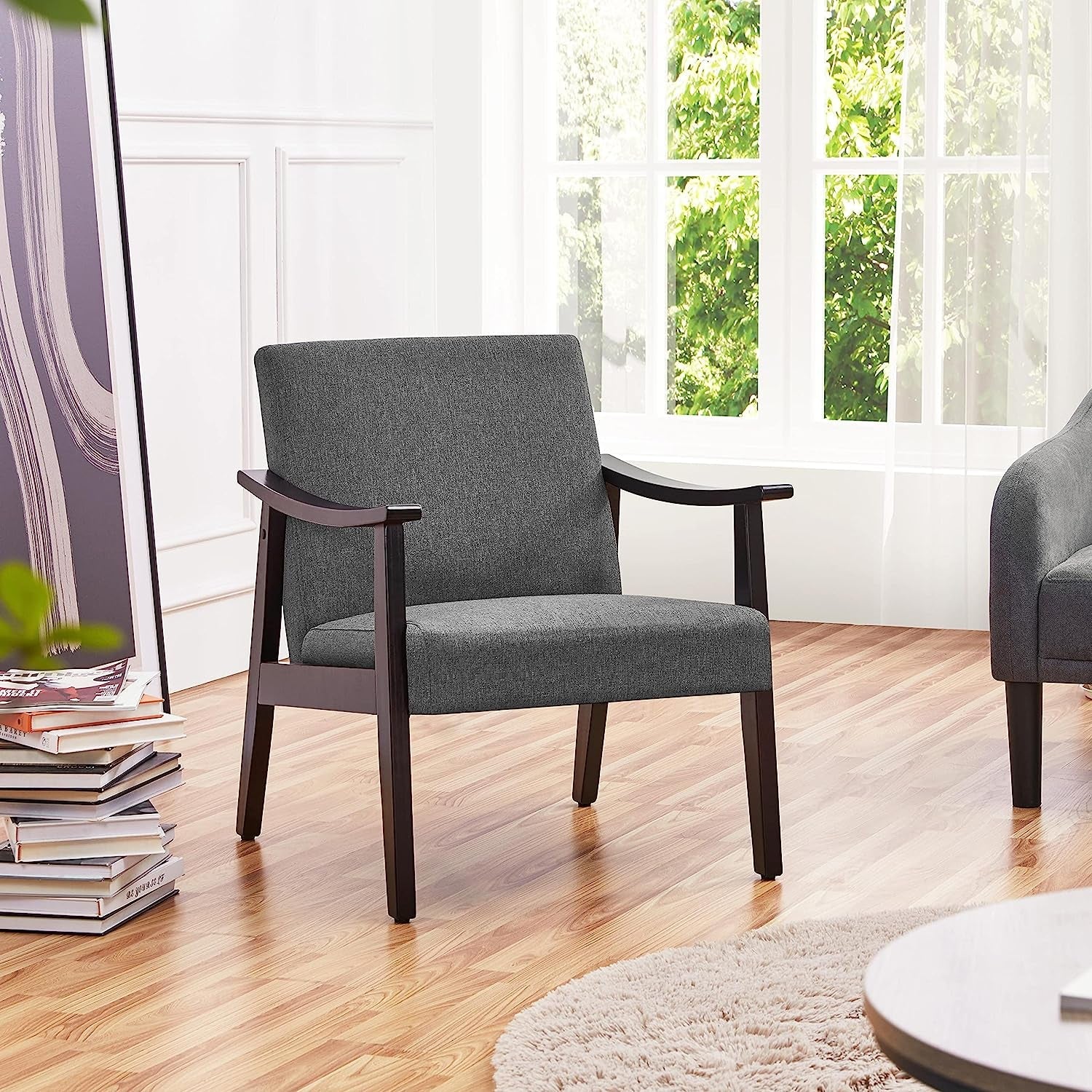 Modern Minimalist Dark Gray Accent Chair-2
