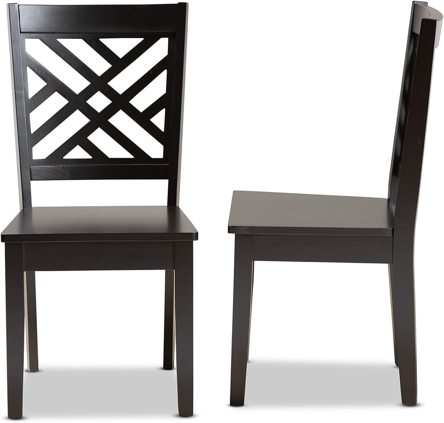 Caron Dining Chair and Dining Chair Transitional Dark Brown Finished Wood 2-Piece Dining Chair Set-2