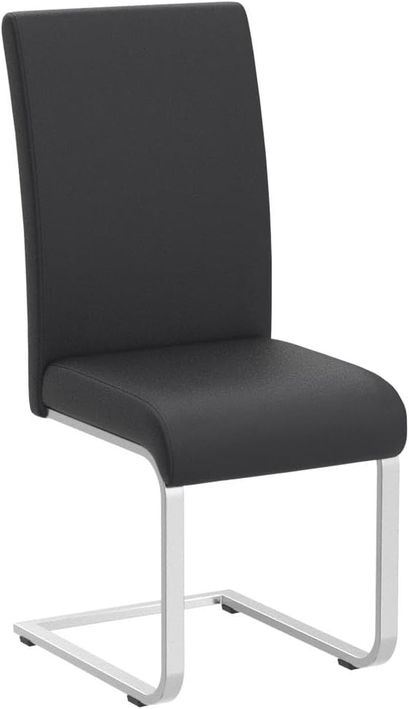 Dining Chairs Modern Living Room Chairs Leather Upholstered Side Chairs with Metal Legs for Kitchen Wedding, Set of 2, Black-4