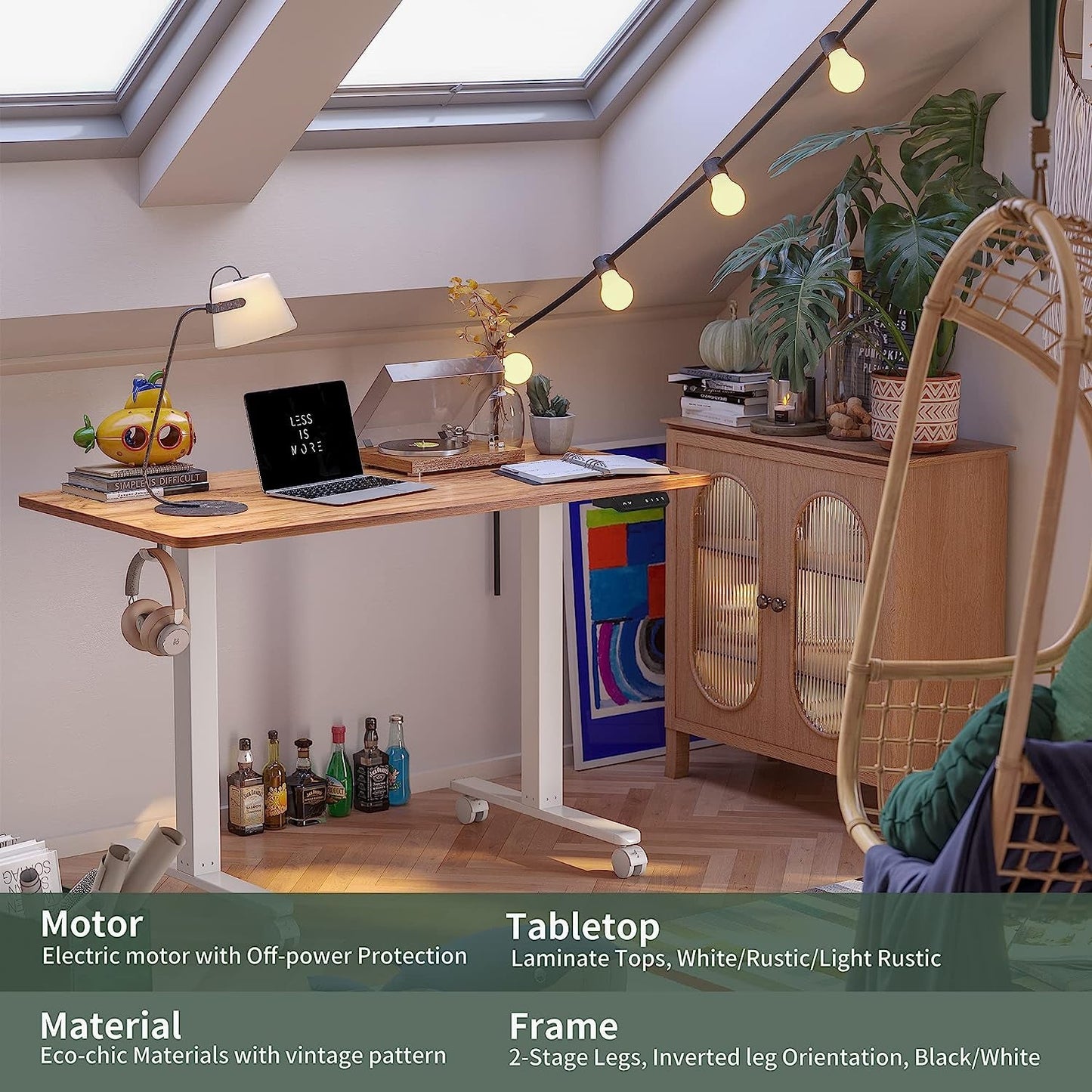 Electric Height-Adjustable Desk for Home Office with Anti-Collision Technology-3