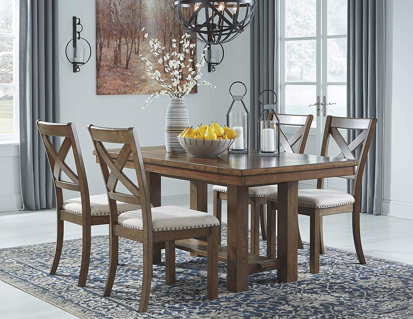 Moriville Farmhouse Dining Extension Table, Seats up to 8-0
