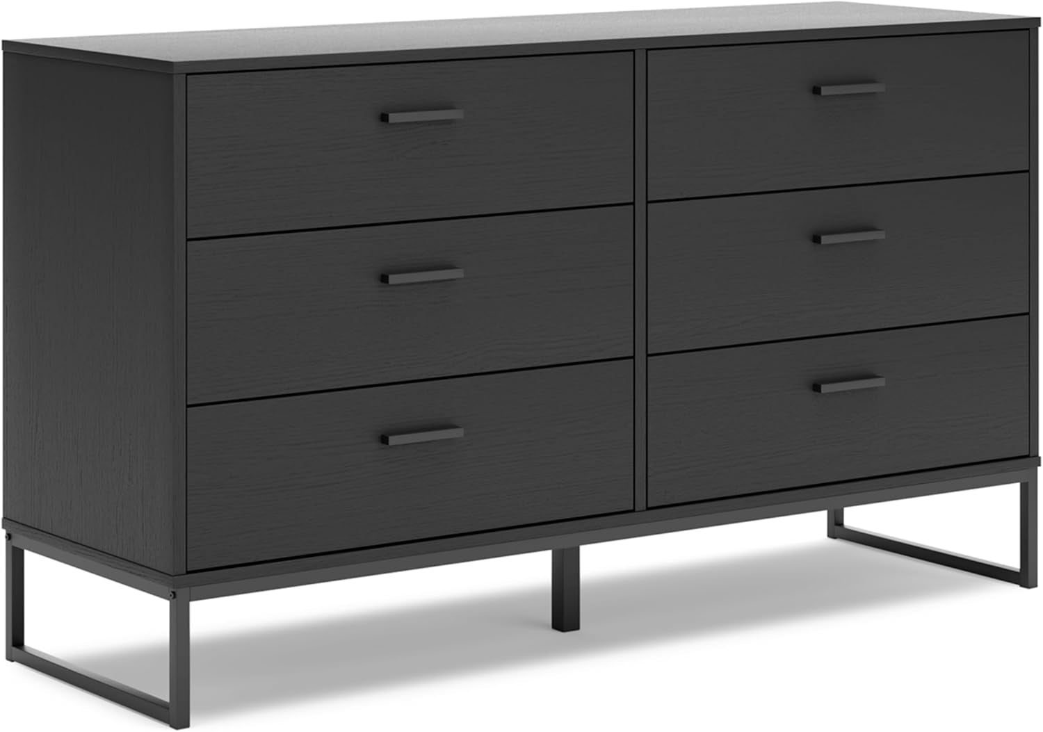 Socalle Modern 6-Drawer Dresser with Safety Stop, Black-0