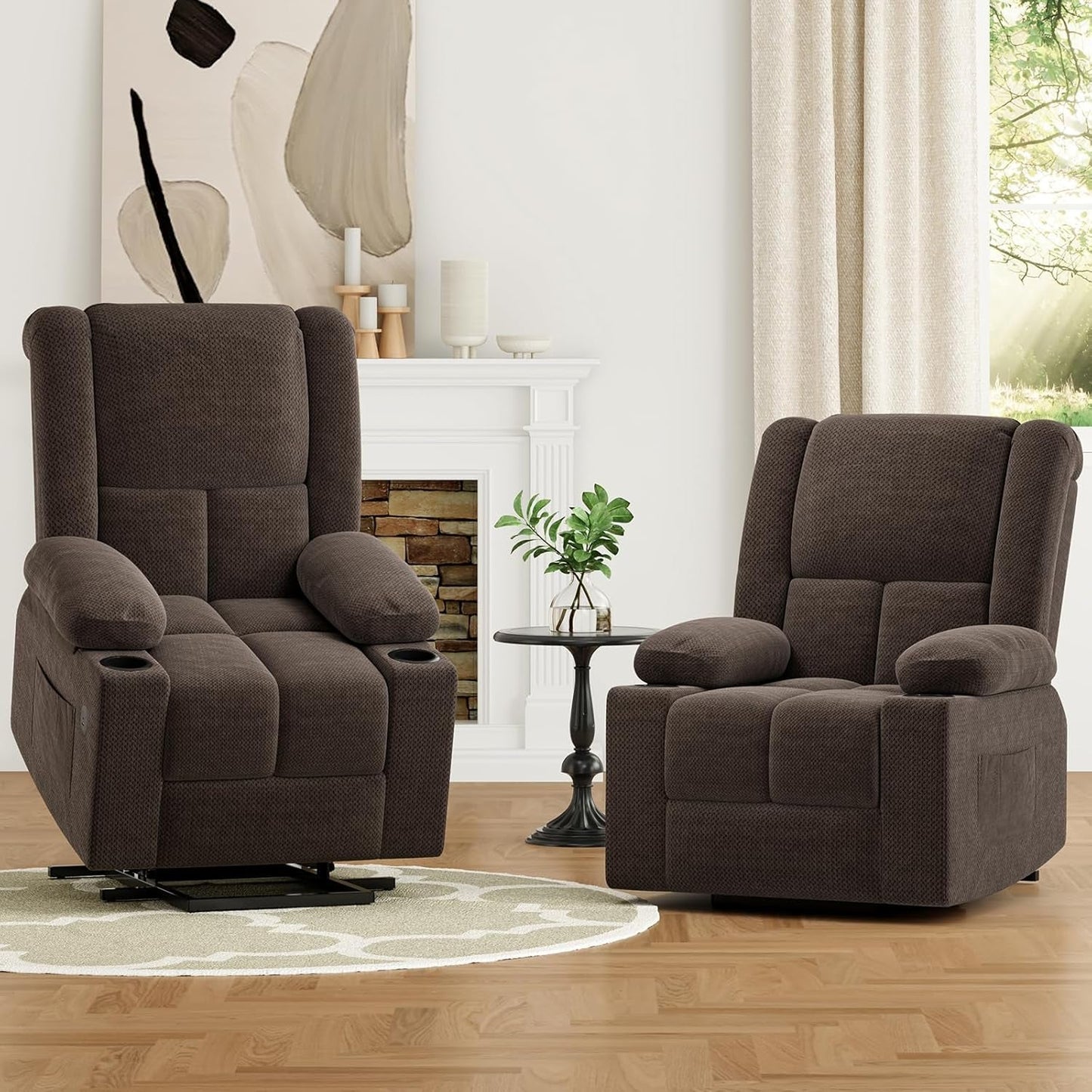 Power Lift Recliner Chair with Massage and Heat for Elderly People, USB Ports and Cup Holders-2