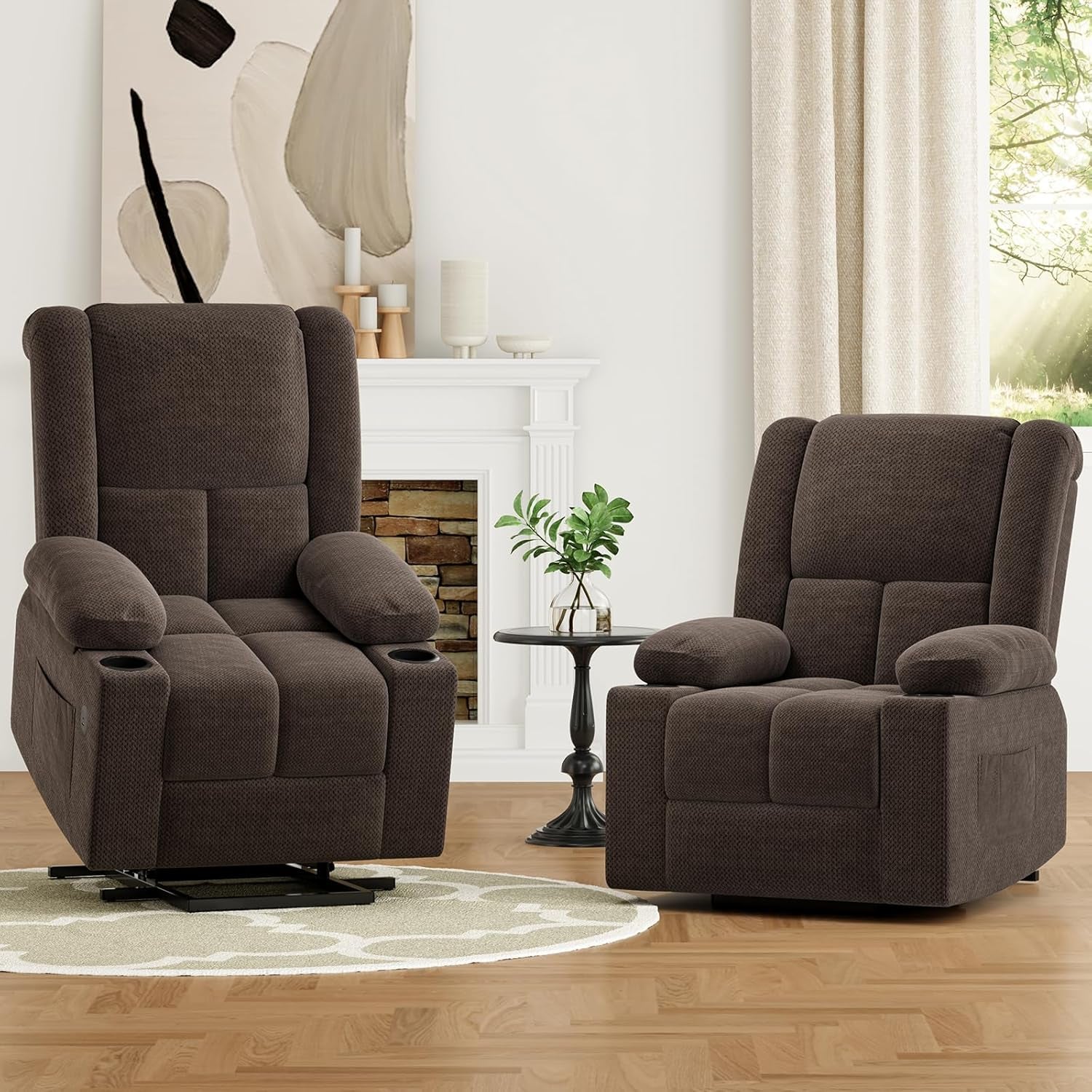 Power Lift Recliner Chair with Massage and Heat for Elderly People, USB Ports and Cup Holders-2