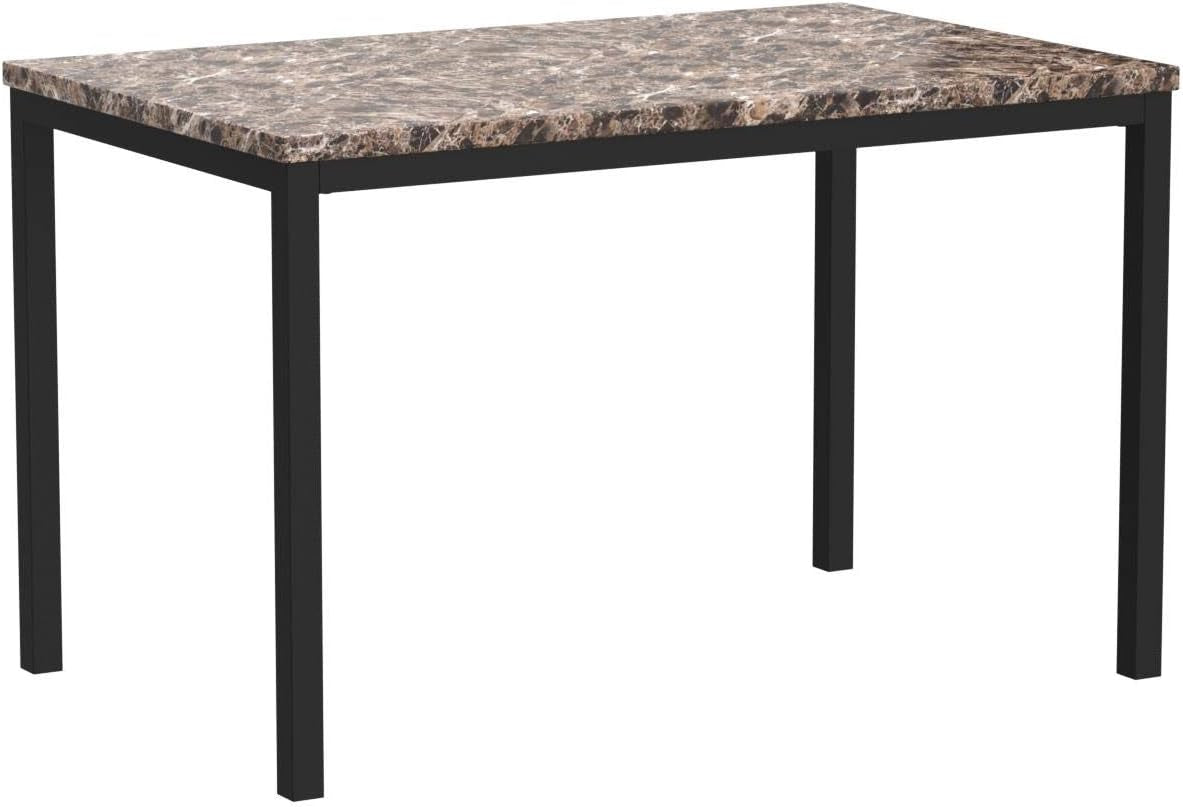 Noyes Metal Dining Table with Laminated Faux Marble Top-3