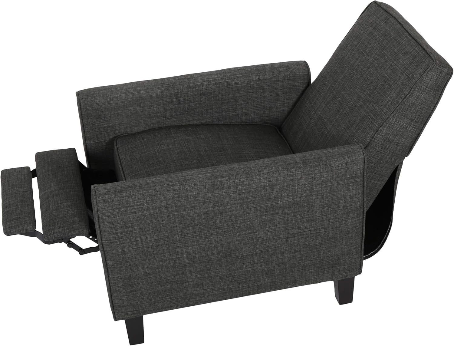 Emmie Fabric Recliner (Set of 2), Moss Gray, Dark Brown-4