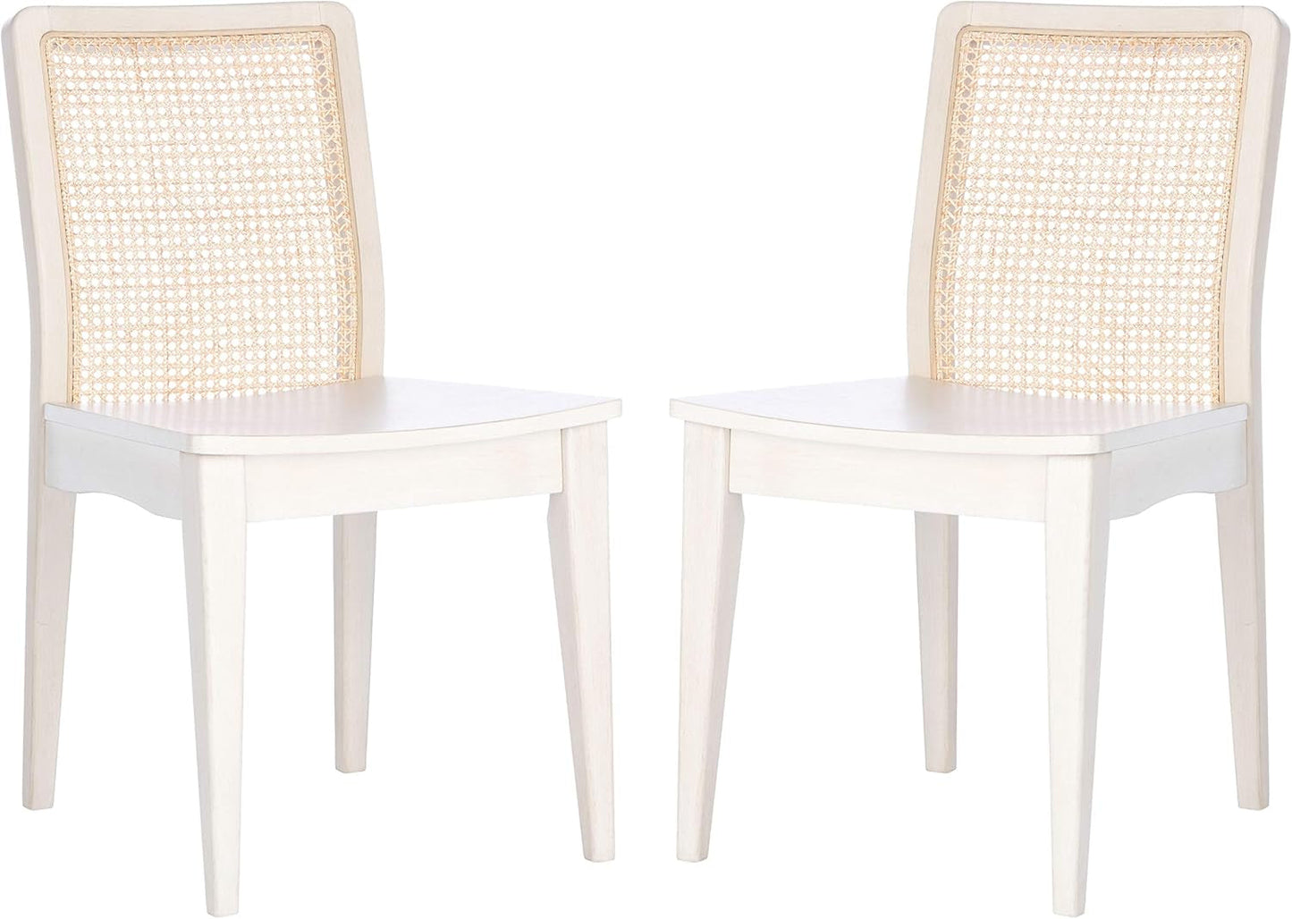 Home Collection Benicio White/Natural Rattan Dining Chair (Set of 2) DCH1005B-SET2-0