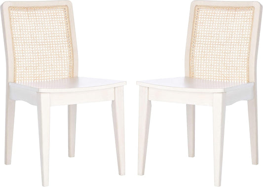 Home Collection Benicio White/Natural Rattan Dining Chair (Set of 2) DCH1005B-SET2-0