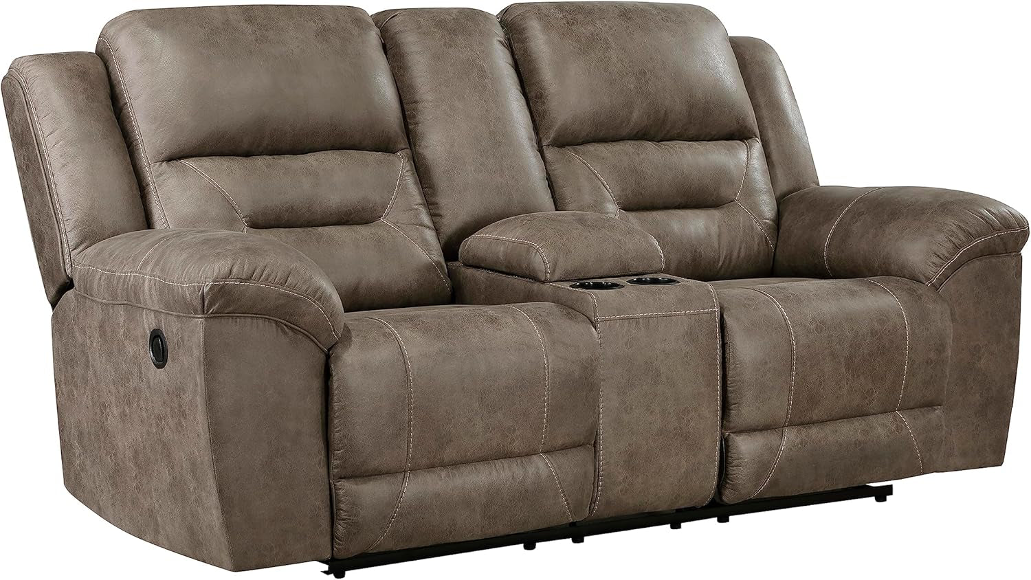 Reclining Living Room Set, Wall Hugger Manual Reclining Sofas, Couches for Living Room, Home Theater Seating, Includes Dual Reclining Sofa and Loveseat, 2-Piece Set, Brown-3
