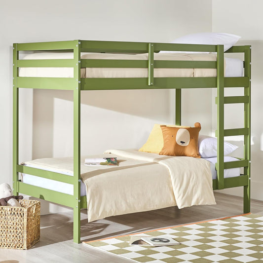 Modern Twin-Size Children'S Bed Frame Bedroom, Twin-Size, Olive Green-1