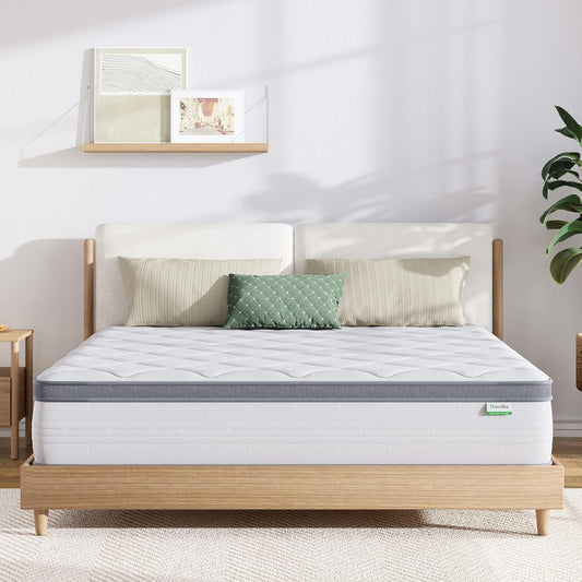 Queen Hybrid Mattress, 12 Inch, Pillow Top, Medium-Soft-0