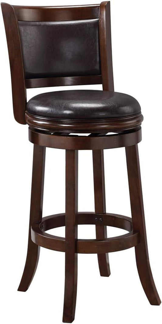 Augusta Bar Height Swivel Stool, 29-Inch, Cappuccino with Dark Brown PU-0