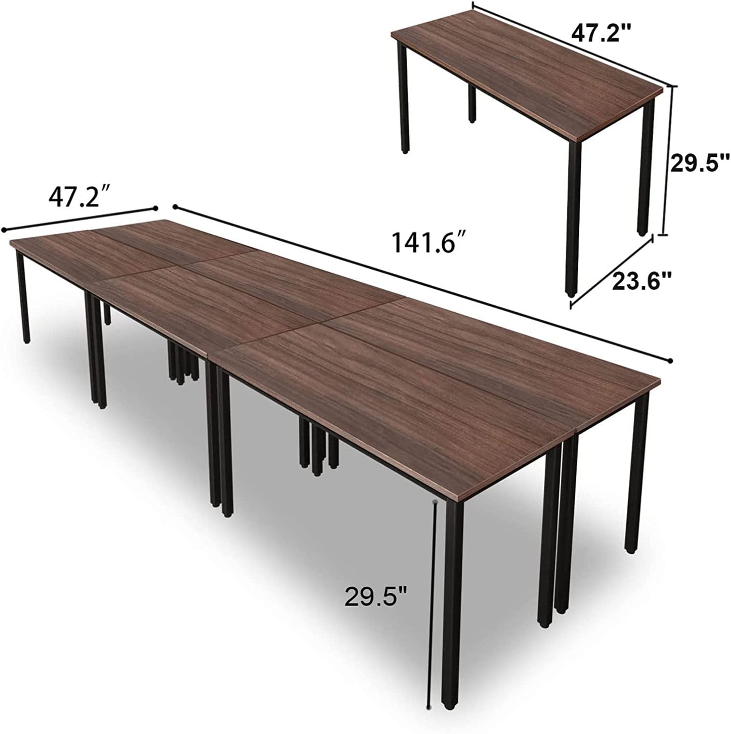 Rustic Walnut Brown Conference Tables for 14-2