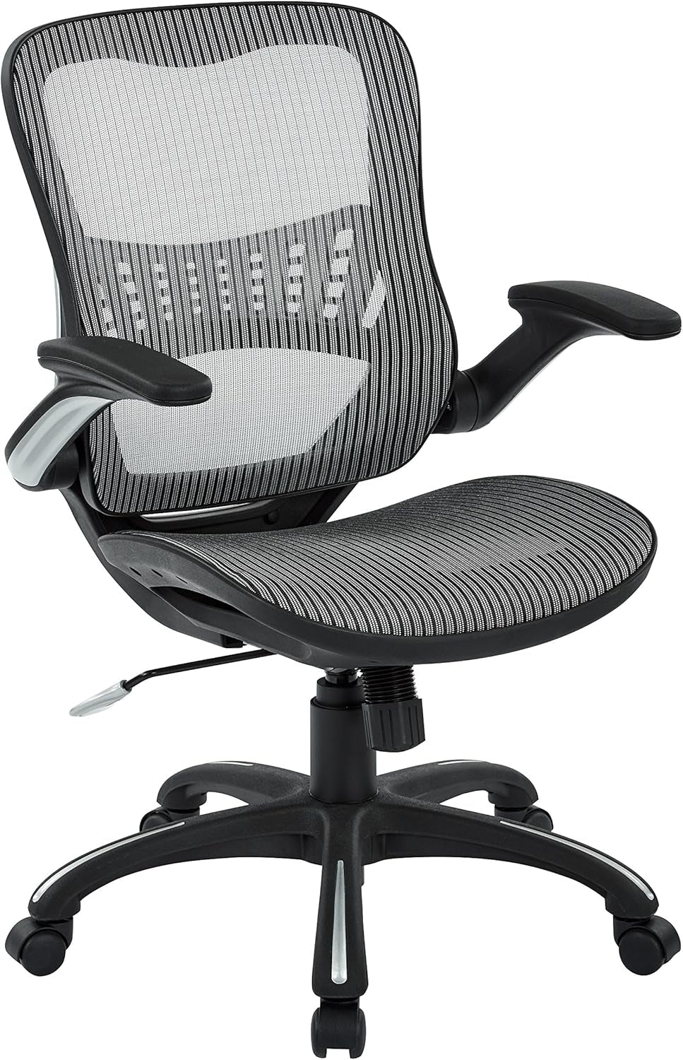 Riley Ventilated Manager'S Office Desk Chair with Breathable Mesh Seat and Back, Black Base with Grey-0