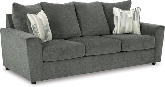 Stairatt Casual Sofa with Flared Arms, Gray-0
