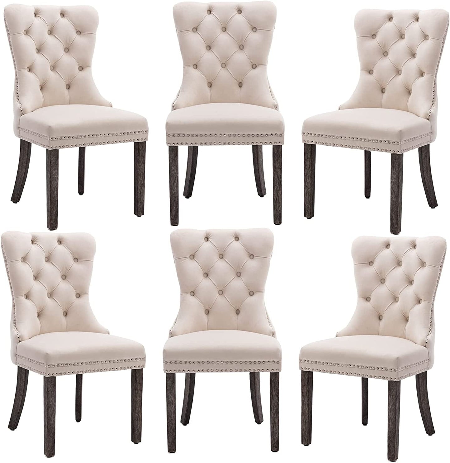 Dining Chairs Set of 6, Velvet Nikki Collection Dining Room Chair Upholstered Modern Luxury-1