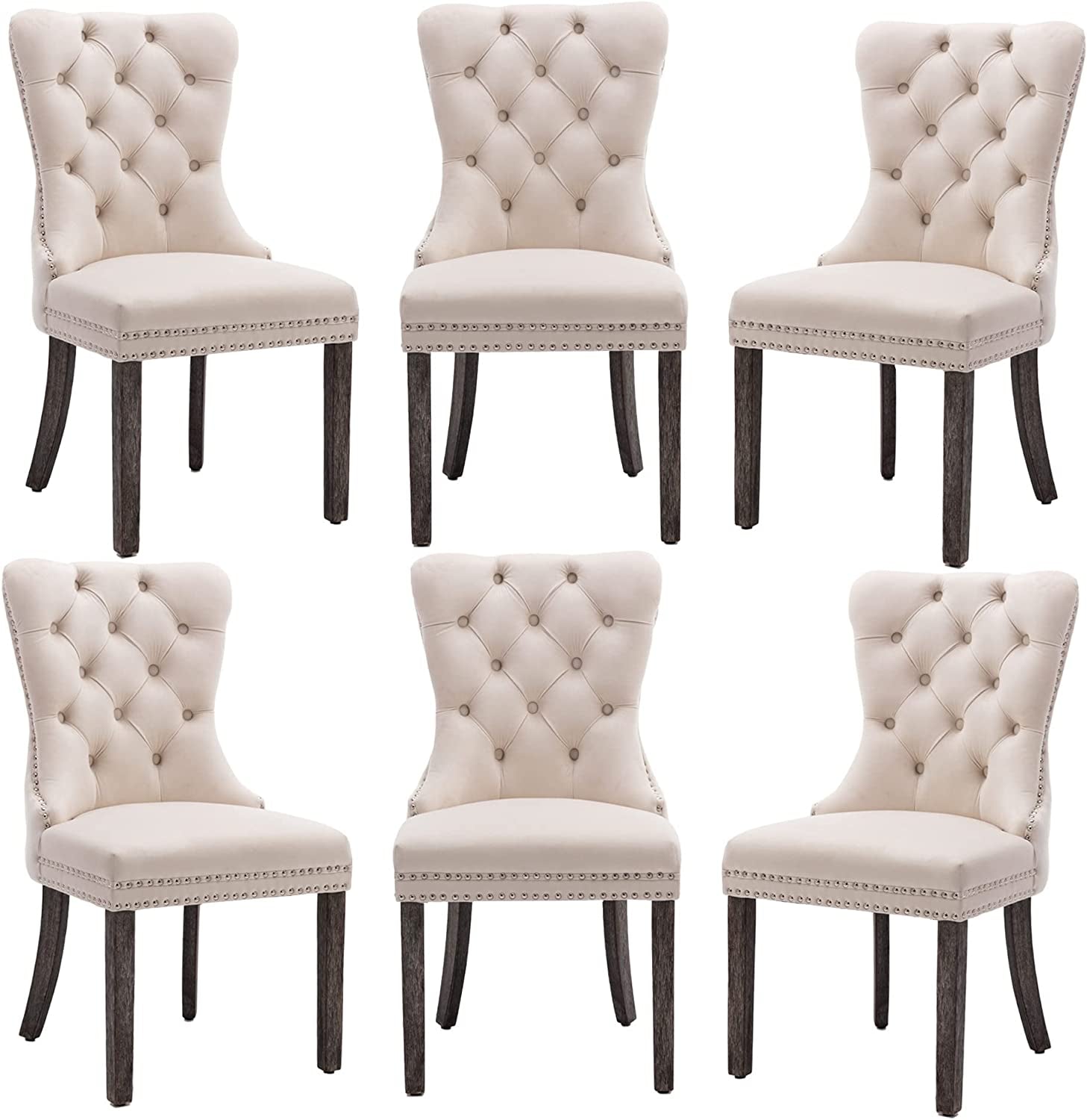 Dining Chairs Set of 6, Velvet Nikki Collection Dining Room Chair Upholstered Modern Luxury-1