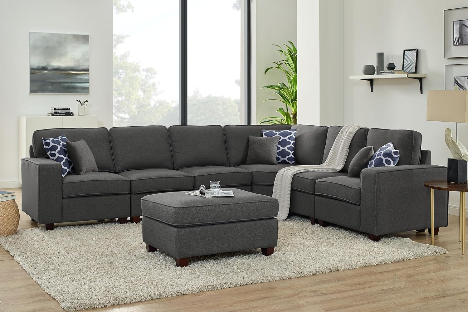 Maison Sectional Modular Sofa with Ottoman for Living Room, Apartment, Bedroom, Office, Dorm-0