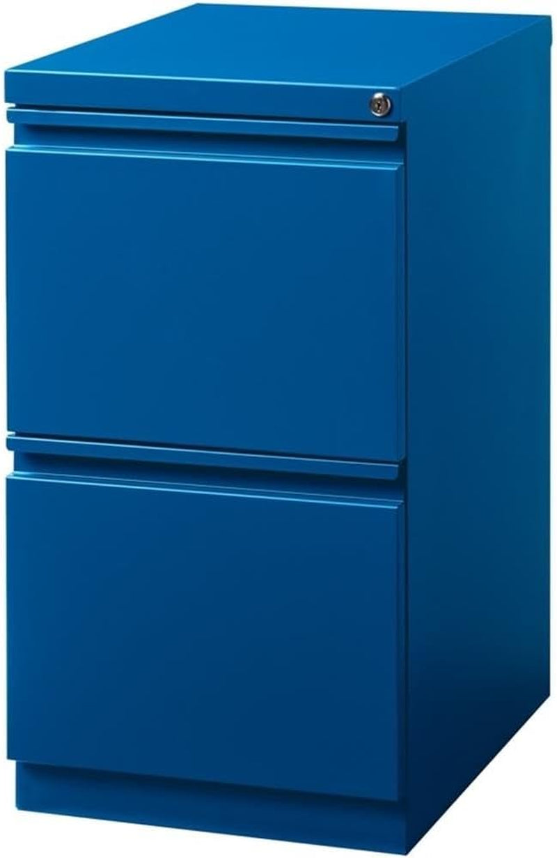 20" 2-Drawer Modern Metal Mobile Pedestal File Cabinet in Blue-2